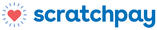 Scratchpay logo with heart symbol, representing financing options for veterinary bills, emphasizing simple and affordable payment solutions for pet owners.